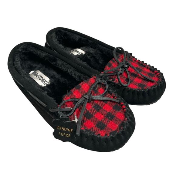 Minnetonka Allie Plaid Trapper Moccasin Slippers Women’s 8 (NWOT) - Picture 1 of 8